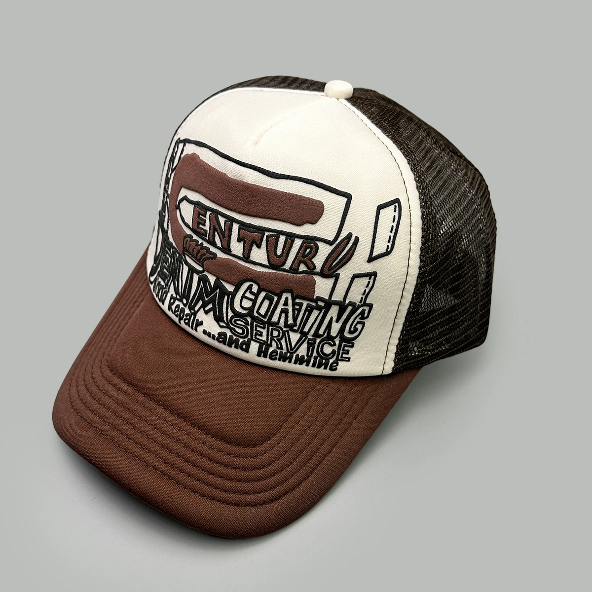 Amerikanischer Stil 3D-Gedruckte Buchstaben-Baseballkappen Neue Unisex Sonnenschutz Atmungsaktive Farbblock Vielseitige Mesh-Trucker-Caps – Detail 10