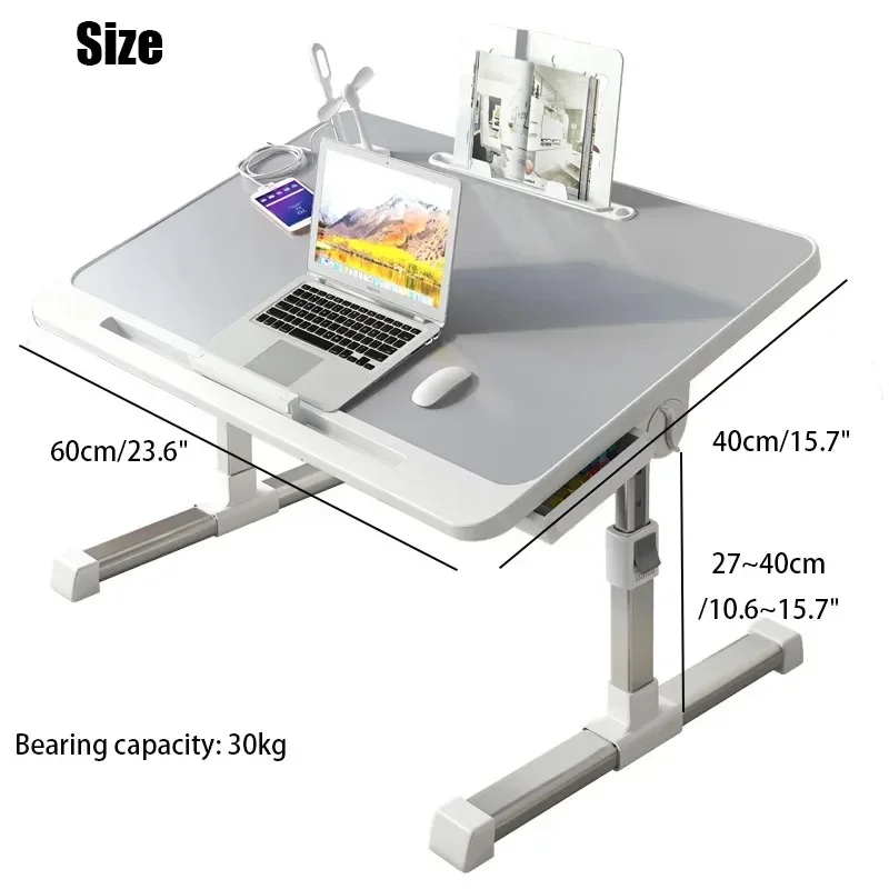 Foldable Laptop Table Dormitory Student Table OPTIONAL Book Stand Strip USB Jack Height Adjustable Laptop Stand for Bed laptop desk stand folding camping table