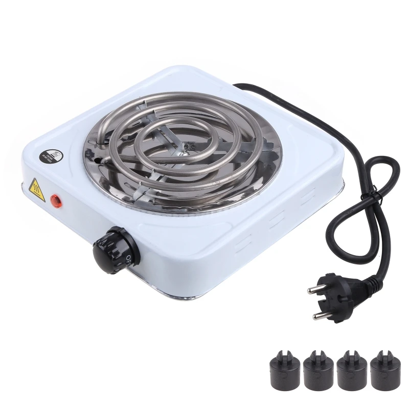Portable Electric Iron Burner Single Stove Mini Hotplate Adjustable Temperature Furnace Home Kitchen Cook Coffee