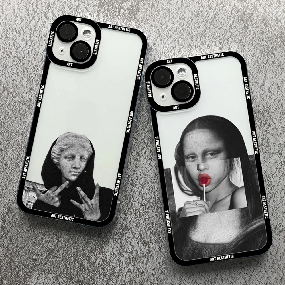 Custodia Per Telefono Per Huawei P60 P50 Pro P60 Art P40 Pro + 5G P30 P40 Lite 5G Soft Cover Great Art Estetica David Mona Lisa Clear