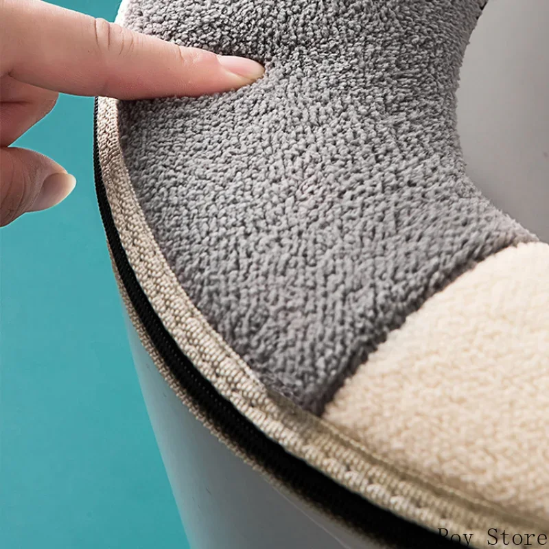 Universal Cartoon Cat Shape Toilet Mat with Handle Thicken Plush Toilet Seat Cover Mat Toilet Cushion Bathroom Aceesories 5