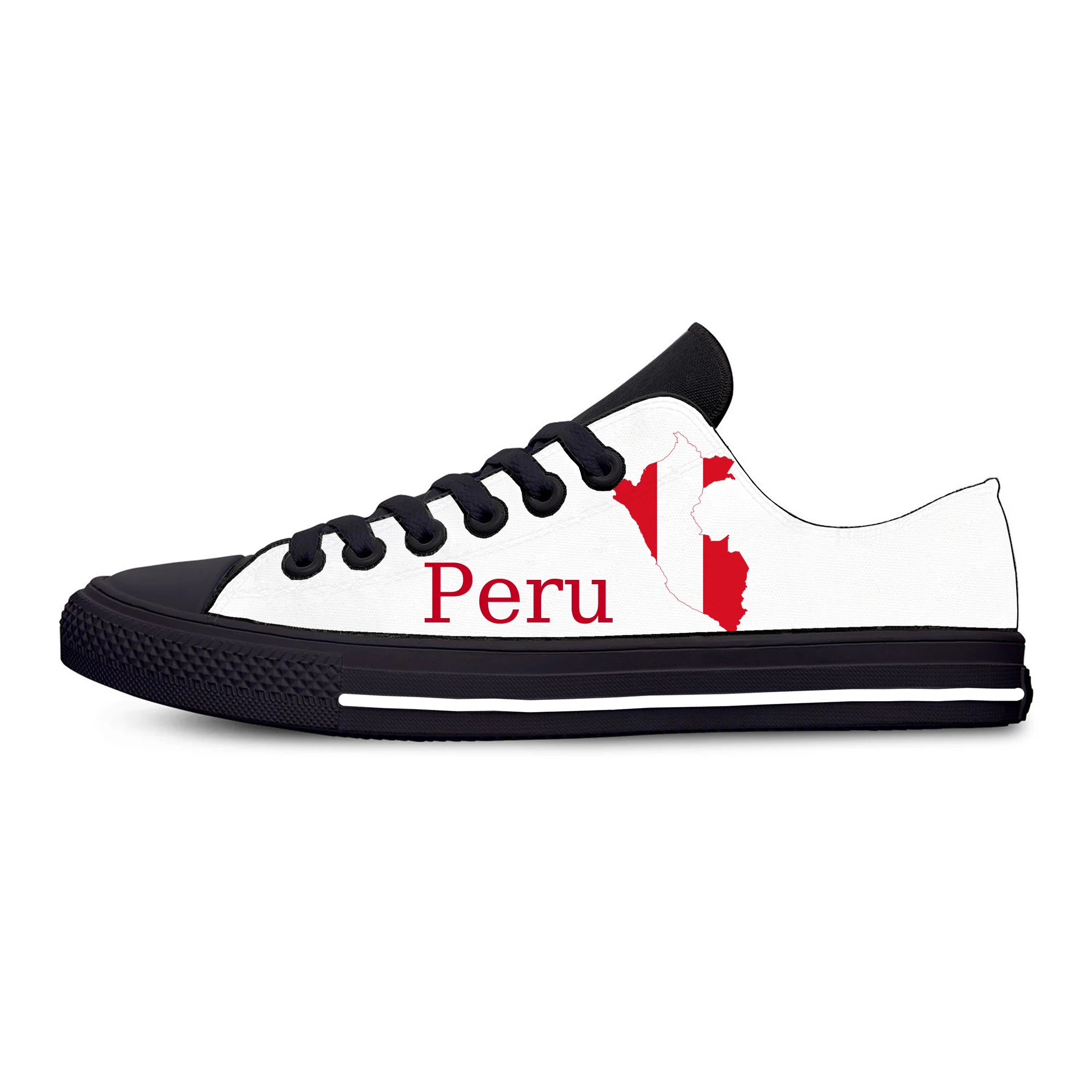 Peru Flag Low Top Sneakers Mens Womens Teenager Casual Shoes Canvas Running Shoes 3D Printed Breathable Lightweight shoe