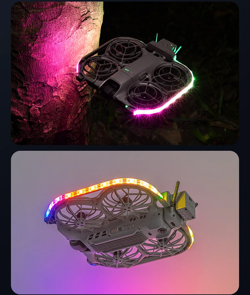 DJI NEO 2 드론 액세서리 야간 비행용 LED 라이트 프로펠러 링 스트립 LED 플래시 프로펠러 커버 라이트 웨짓 3 모드