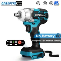 2 IN 1 Brushless Cordless Electric Impact Wrench 1/2 inch Screwdriver Socket Power Tools Compatible for Makita 18V（no battery） 1