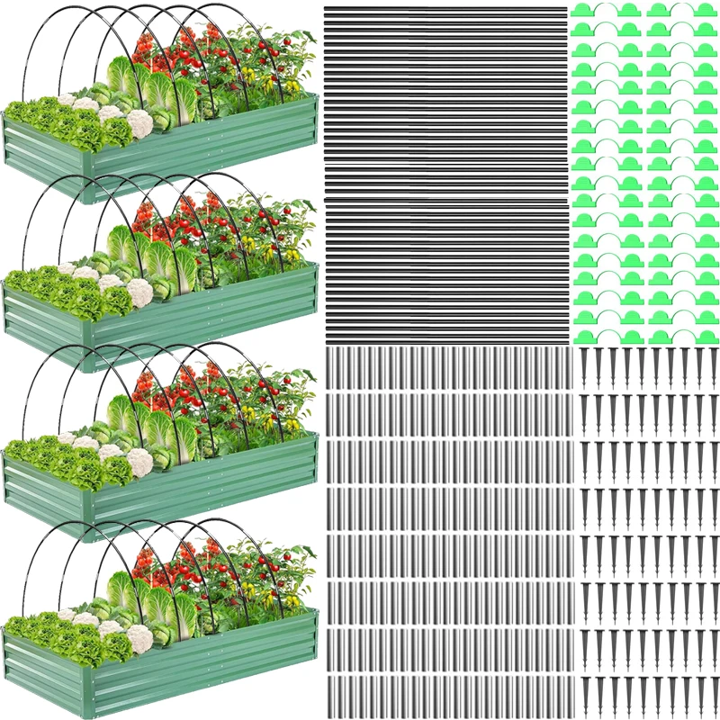 Greenhouse Hoops Gardening Plant Support Grow Seedlings Arch Shed Bracket Insect Protection Net Frame Vegetable Field Tunnel