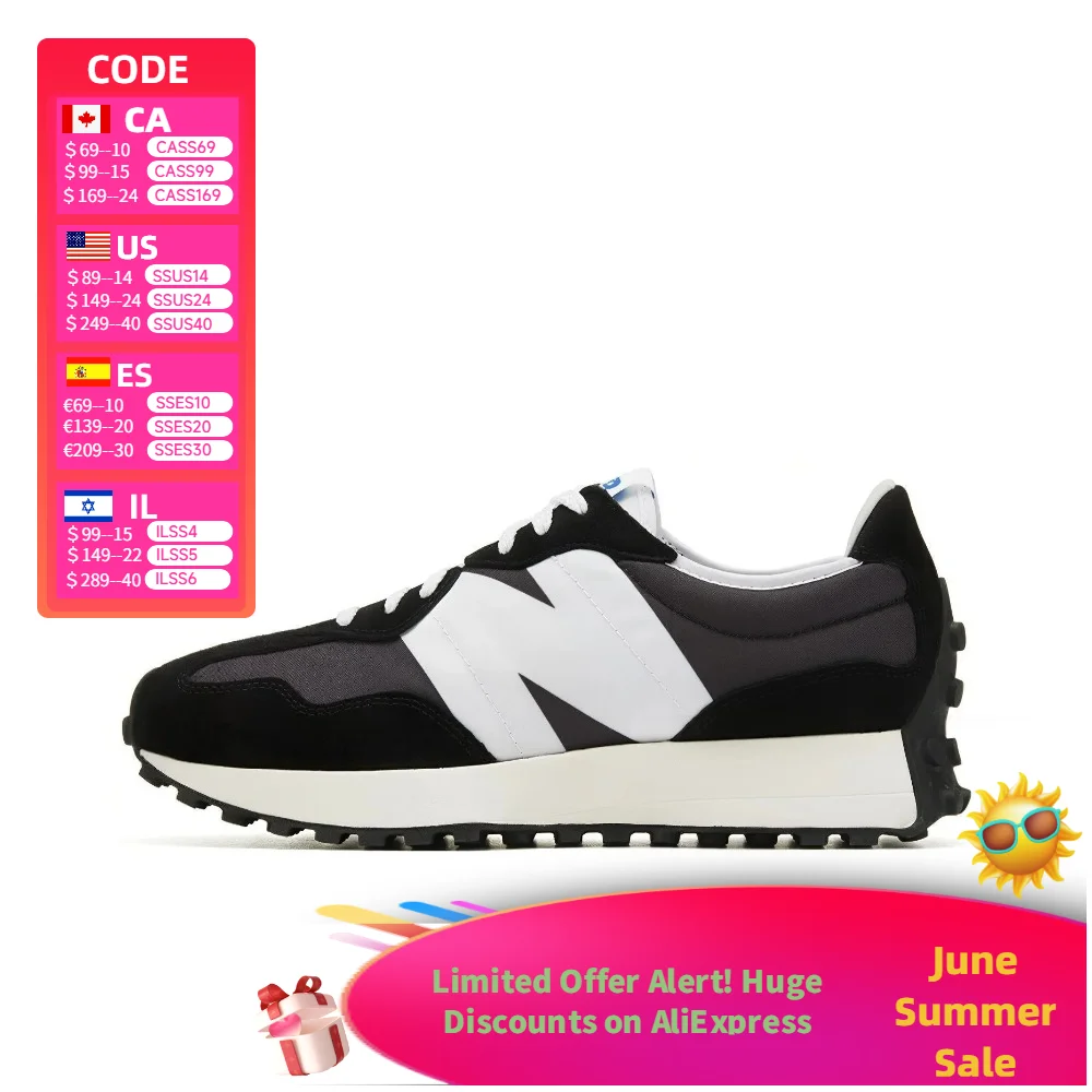 New Balance NB 327 Retro Chaussures de course décontractées basses confortables, durables et respirantes en noir et blanc (unisexe) MS327LB1 1 New Balance NB 327 Retro Chaussures de course décontractées basses confortables, durables et respirantes en noir et blanc (unisexe) MS327LB1 1