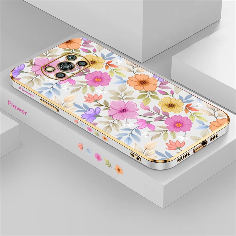 Elegant Silicone Floral Shockproof Phone Cover – Plating Design