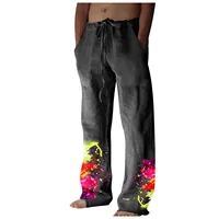 Men's Printed Casual Pants Fashion Trousers Baggy Pants Pockets Drawstring Elastic Waist Beach Space Pants Yoga Comfort Soft - Image 3