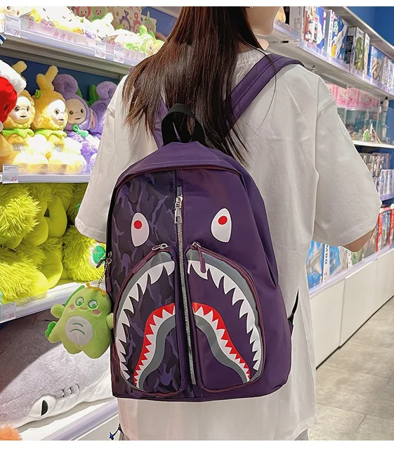 2023 New Shark Printing Backpack Street Trend Backpack Waterproof Large  Capacity Cartoon Student Schoolbag Gift Y2K - AliExpress