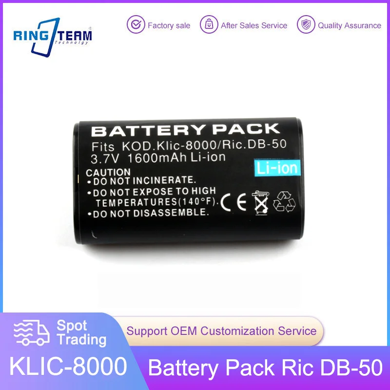 Batteria Digitale Klic-8000 Klic8000 K8000 Ricoh Db50 Per Kodak Zx1 Zxd Z612 Z712 Z812 Z1012 Z1015 Z1085 Z1485 Z8612 Zd8612