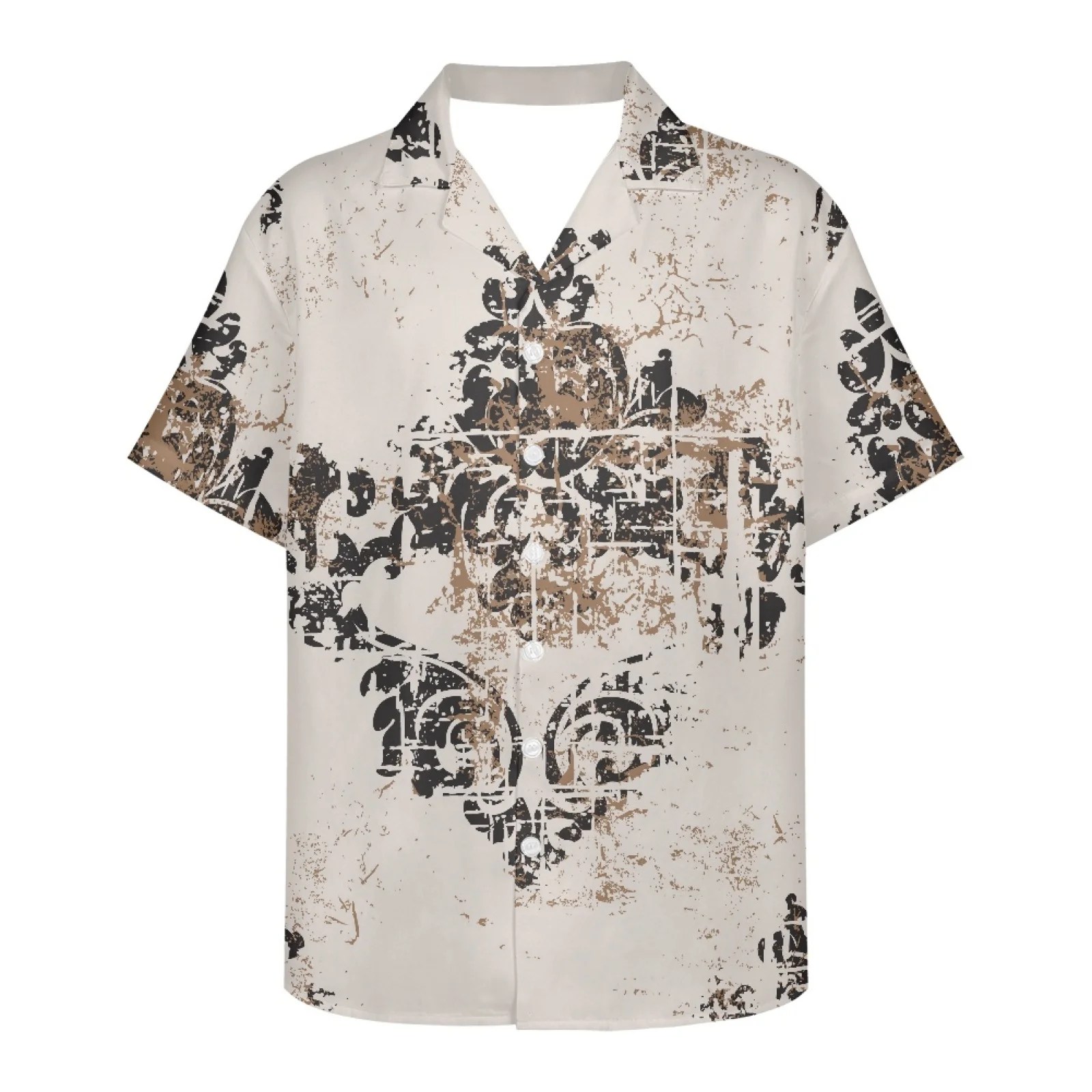 

European Style Vintage Luxury Rococo Pattern Fashion Mens Hawaiian Shirt Male Casual Beach Aloha Shirts Camisa Hawaiana Hombre