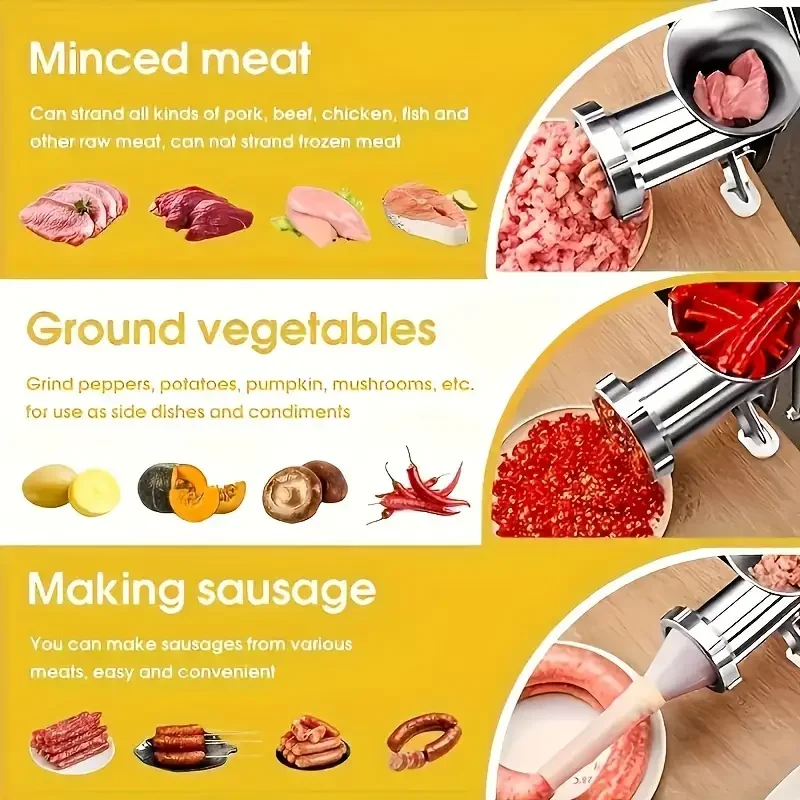 Heavy Duty Hand Operated Manual Kitchen Meat Mincer Noodles Grinder Sausage Filler Fruit Vegetable Beef Sausage Pasta Maker meat grinder
