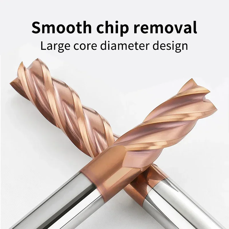 Carbide End Mill HRC55 Carbide End Mill 4Flutes Metal Steel Tungsten Milling Cutter Alloy Coating Cutting Tool CNC Maching 1 2 3 4 5 6 7 8 9-20MM