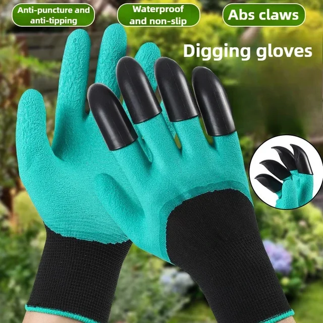 1-10Pairs Gardening Gloves with Claws  Latex Work Gloves Waterproof Anti Slip Durable Planting Digging Outdoor Work Gloves 2