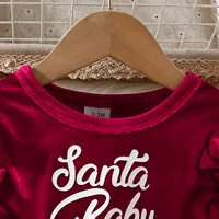 Ceeniu My First Christmas Baby Dresses Red Velvet Santa Letter "Baby" Romper Dresses For Girls Bodsyuit New Year Newborn Costume 3