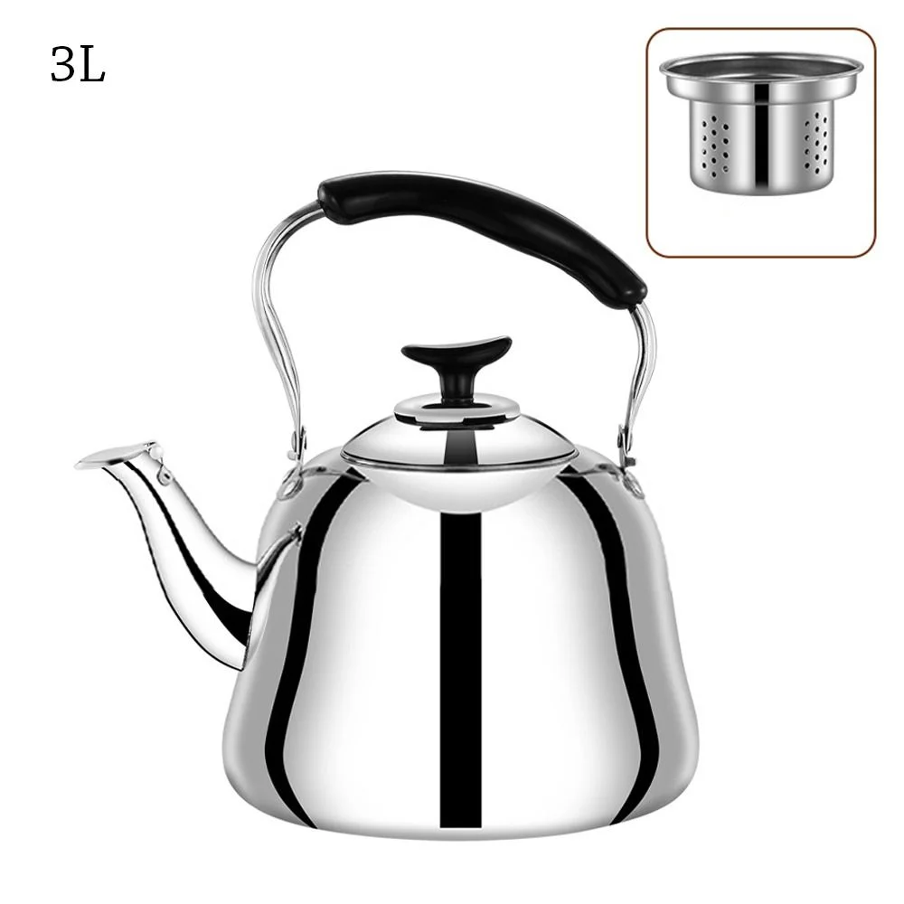 Large Capacity Stainless Steel Whistling Teakettle with Fast Heating Base