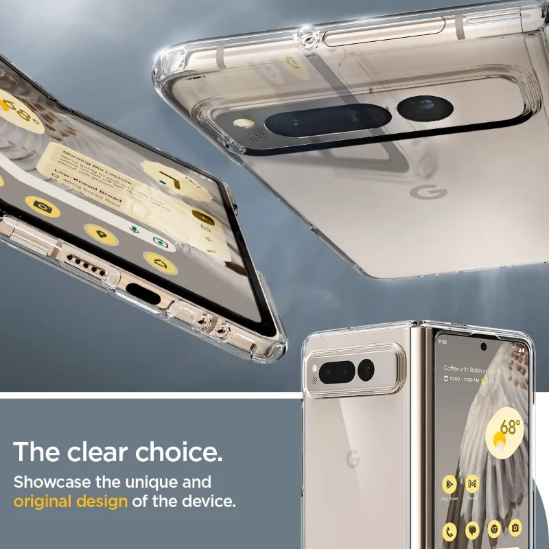 For Google Pixel Fold Clear Case Scratch-Resistant Shockproof Phone Fundas Ultra Thin Mobile Phone Shell for Pixel Fold Cover