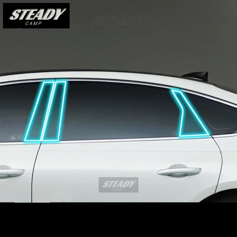 

For Genesis G80 2021-2022 2023 Car Exterior Car Window Pillar Anti-scratch TPU Protective Film Anti-scratch Repair Accessories
