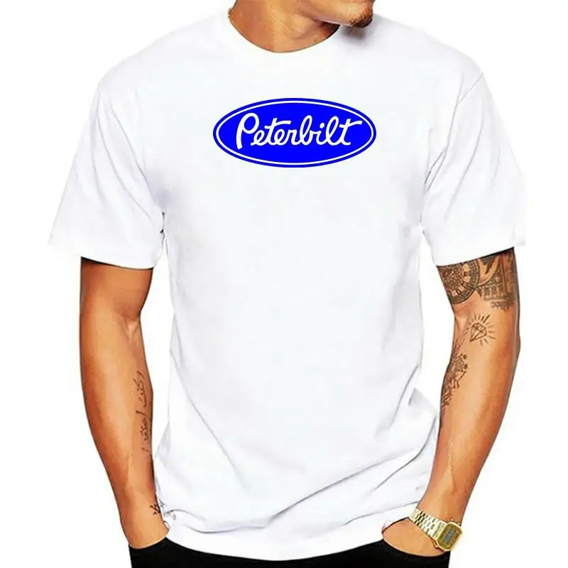 

New Peterbilt Rare Logo Trucks Trucker Men'S Black T-Shirt Size New Men Shirt 2022 Men Summer Tops Make Shirts