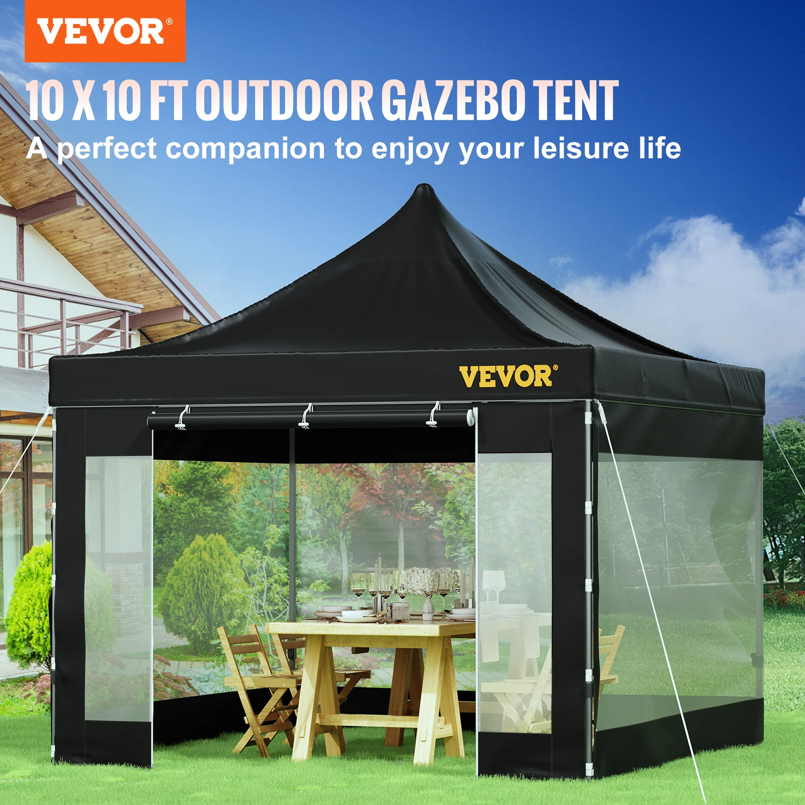 VEVOR Pop Up Canopy Tent,10 x 10 FT, Outdoor Patio Gazebo Tent UV Resistant Waterproof Instant Gazebo for Party, Garden,Backyard 2