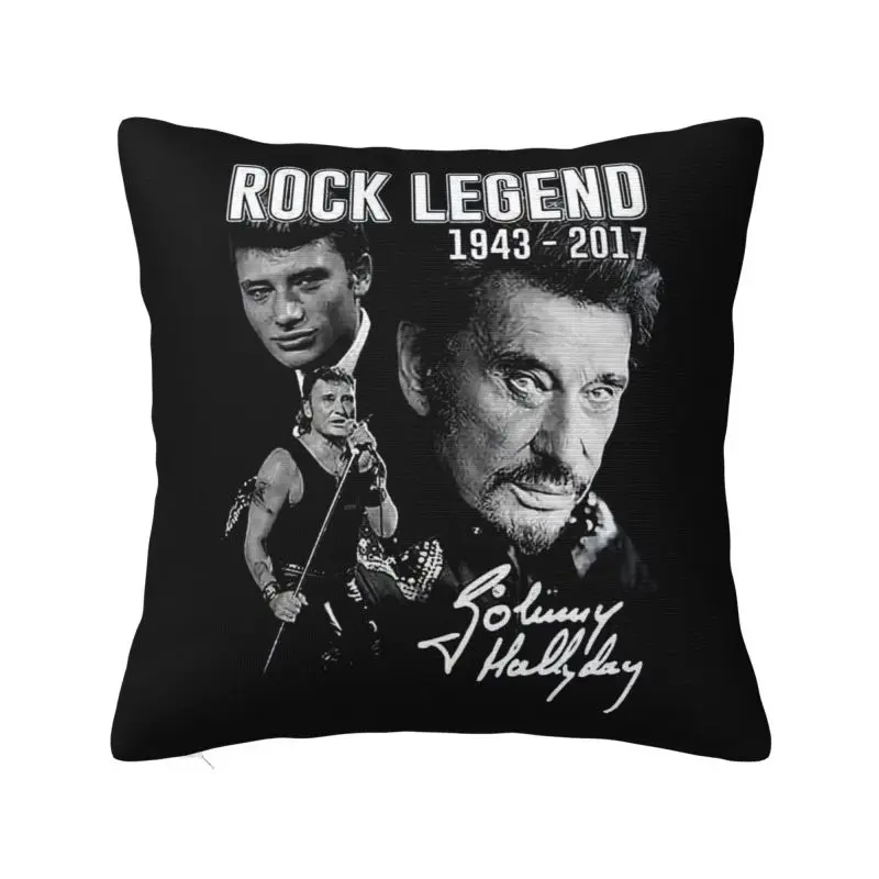 

Johnny Hallyday Pillow Case 45x45cm Home Decoration France Rock Singer Modern Cushion Cover Soft Pillowcase