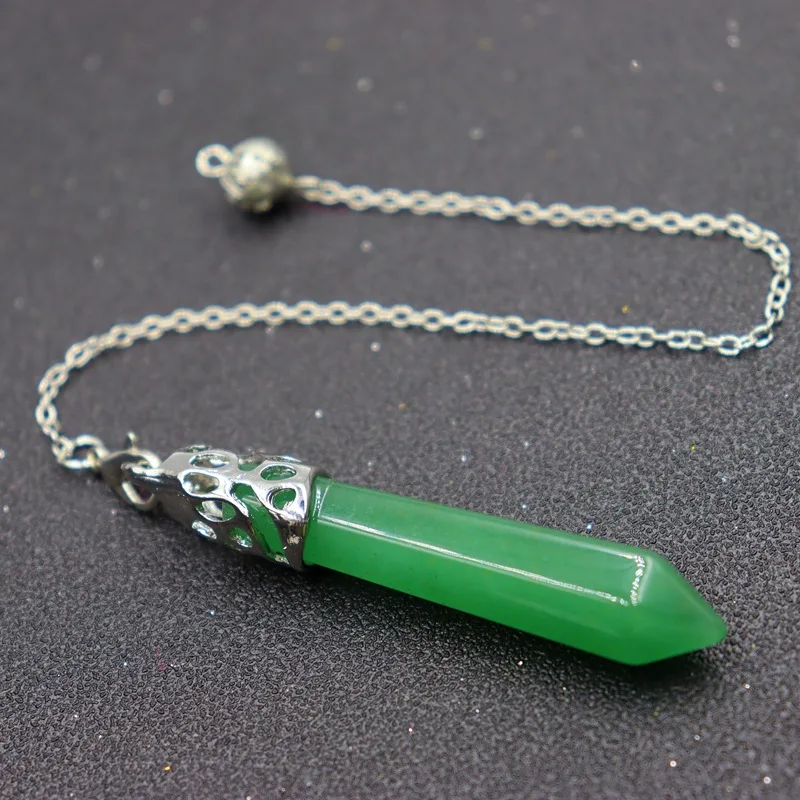 7 Chakra Reiki Stone Beads Chain Pendulum Pillar Pendant Healing Crystal Amethysts Lapis Lazuli Charms Ornament