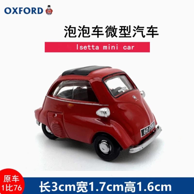 OXFORD Alloy 1:76 Isetta Mini Car Model Static Collection Decorated Holiday Gifts Toys