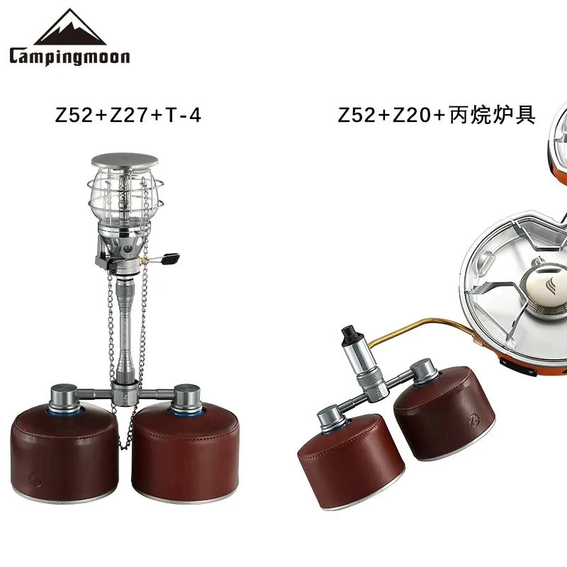 Outdoor Stove Camping Stove Accessories Flat Gas Furnace Head Two Supply One Flat Gas Fuel Silo CAMPINGMOON Z52 BKZ52 camping gas stove,camping stove accessories