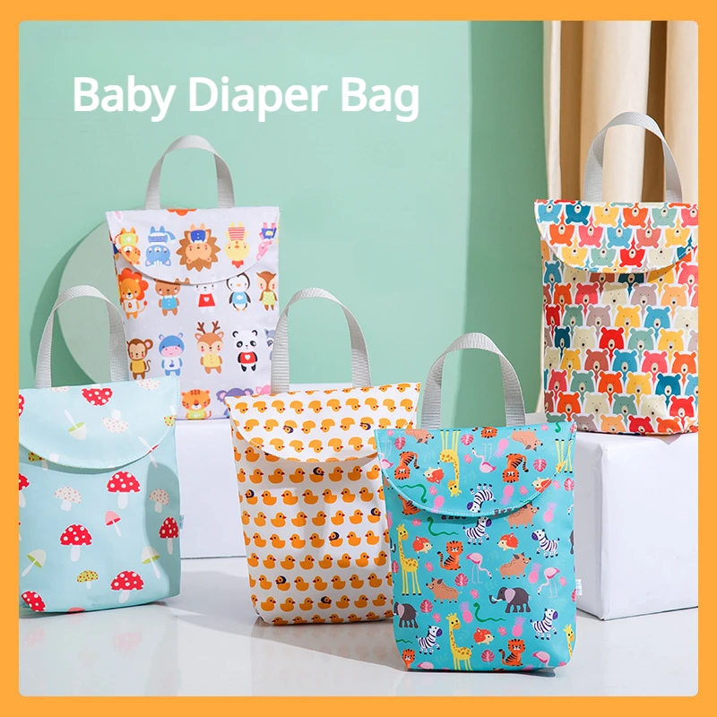 

Waterproof diaper bag portable multifunctional diaper baby storage bag cartoon handheld children's storage bag