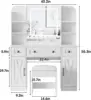 Vanity Desk with Mirror and Lights & Drawers Charging Station & Human Motion Sensing Makeup Vanity Table 2