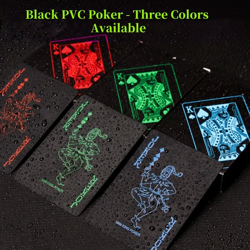 1 Set Black Foil Plated Poker Cards Waterproof Playing Card Limited Edition Collection Magic Poker Creative G playing cards,poker set