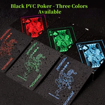 Color High Quality 1 Set Black Foil Plated Poker Cards Waterproof Playing Card Limited Edition Collection Magic Poker Creative G