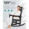 Rocking Chair Set of 2,All Weather Patio Rocking Chairs,Poly Rocking Chair for Adults, Heavy Duty Front Porch Rocker 1