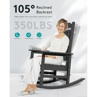 Rocking Chair Set of 2,All Weather Patio Rocking Chairs,Poly Rocking Chair for Adults, Heavy Duty Front Porch Rocker 1