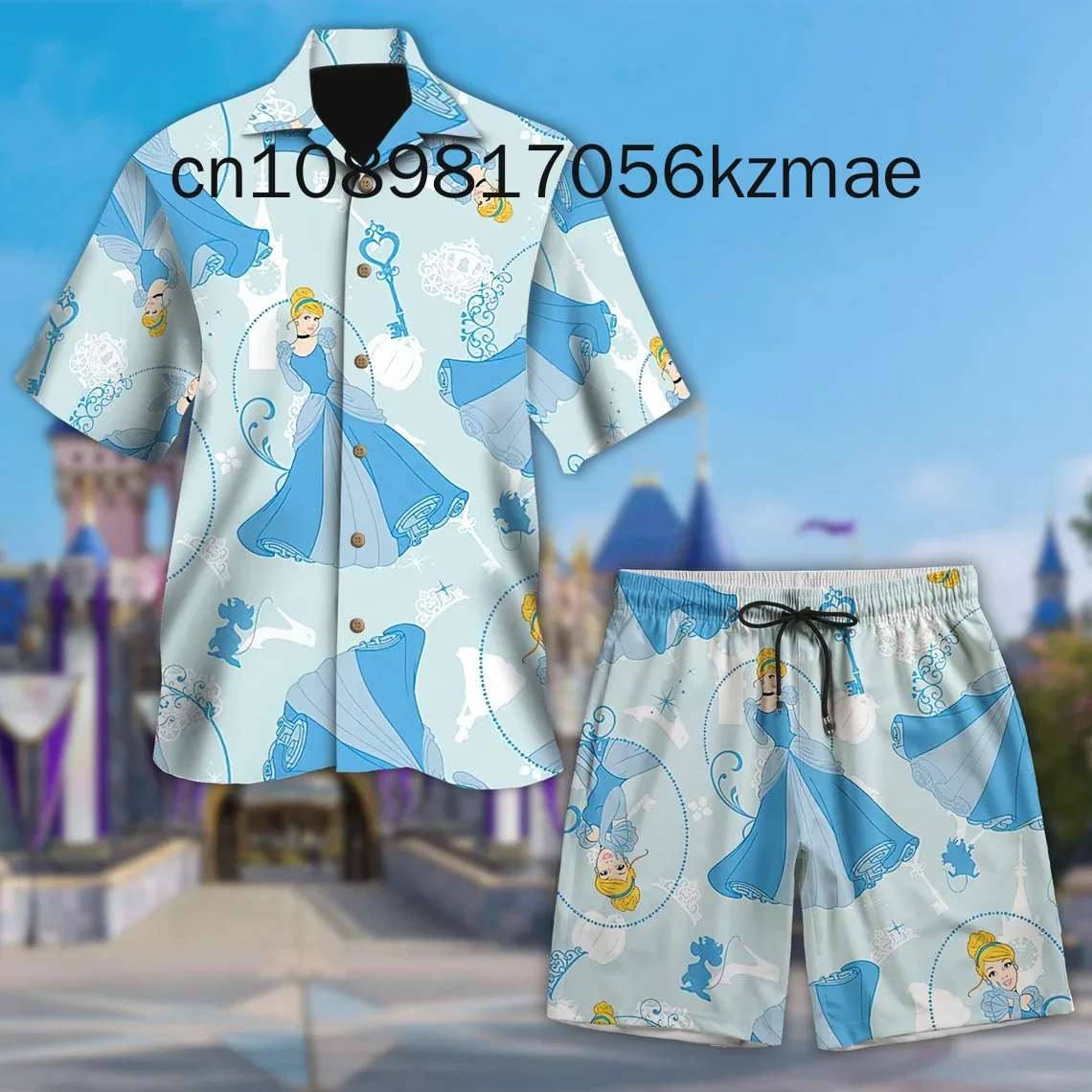 

Новинка 2024, гавайская рубашка Disney 101 для далматинцев, Мужской Женский комплект из 2 винтажных шорт на пуговицах, повседневный комплект