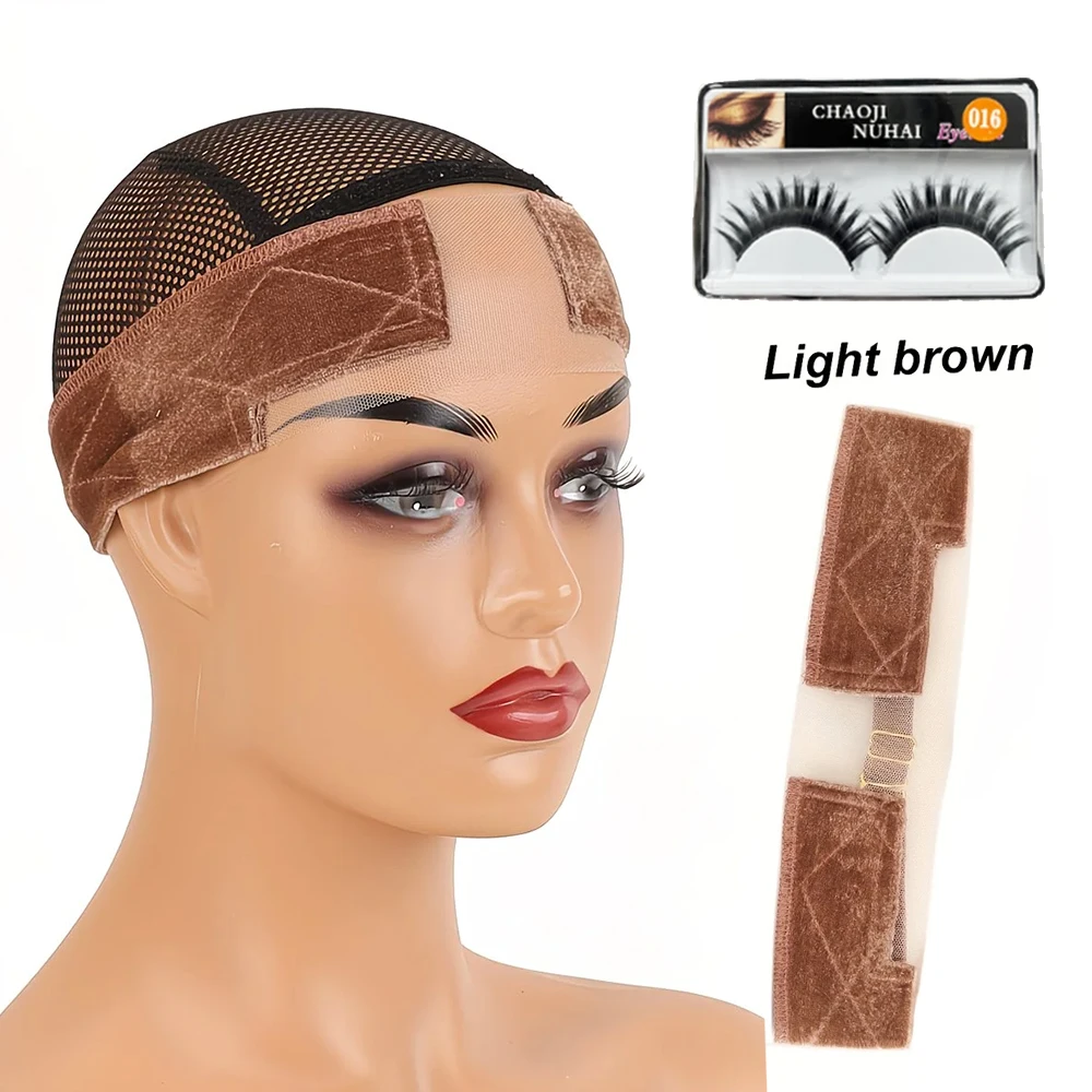 Premium Lace Wig Gripper Band Set with Breathable Extra-Wide Design and Bonus False Eyelashes