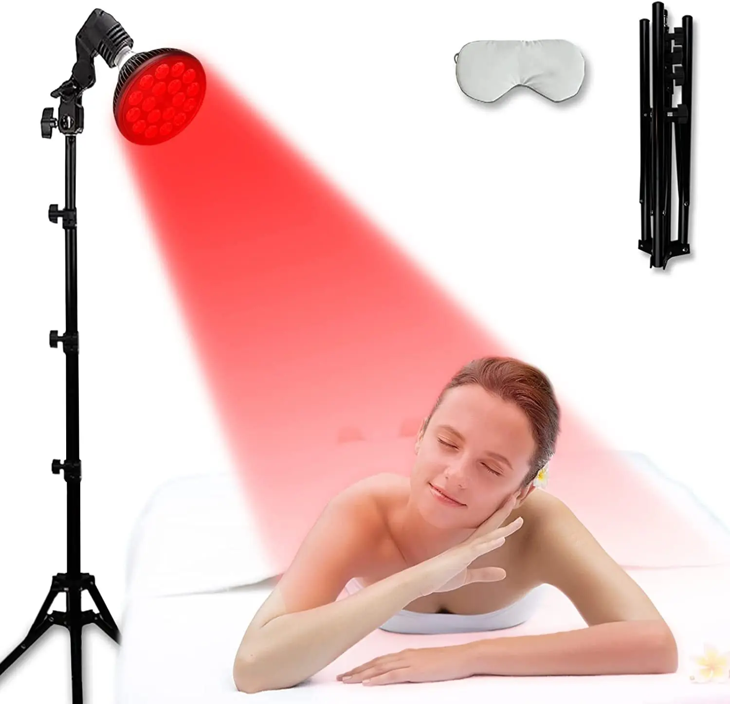 Par38 Red Light Therapy with Holder ,Tripod Bracket, Led Near Infrared Therapy Lamp For Skin Care ,Pain Relief , 660nm, 850nm