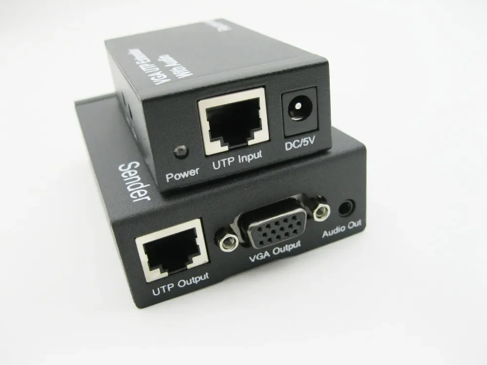 300M HD 1080P VGA UTP Extender 1x1 Splitter With Audio Over Cat5/5e/6 RJ45 Ethernet Cable Support For Monitors Projector HDTV