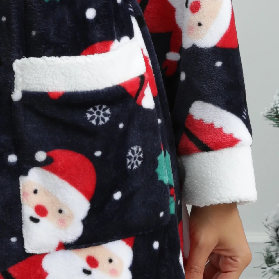 NHKDSASA 2023 Merry Christmas Women's Thick Robe Christmas Bathrobe Flannel  Home Bathrobe Home Wear Winter Robes Drop Shipping - AliExpress 200574005