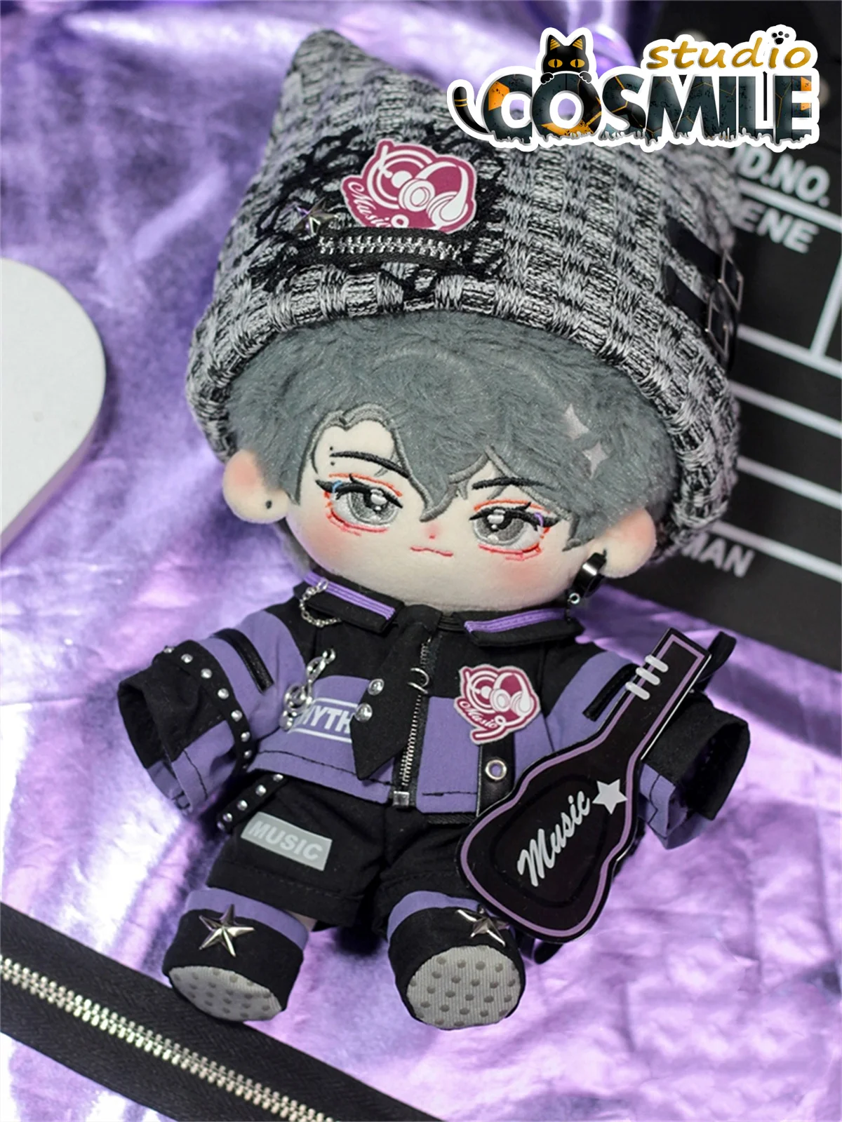 

No attributes Kpop Star Idol Purple Punk Rock Cool Guy Yinni for 20cm Plush Doll Stuffed Only Clothes Plushie Clothing KL Apr