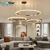 Nordic Luxury Led Crystal Ring Chandeliers for Living Dining Room Modern Minimalism Crystal Pendant Light Hanging Chandelier 1