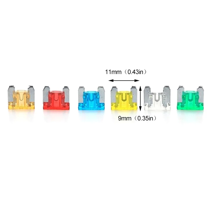 24pcs Auto Car Truck Motorcycle Fuses 5A 10A 15A 20A 25A 30A Mixed Sizes Low Profile Kit Micro Mini Blade Fuse car fuses kit circuit adapters and fuse set