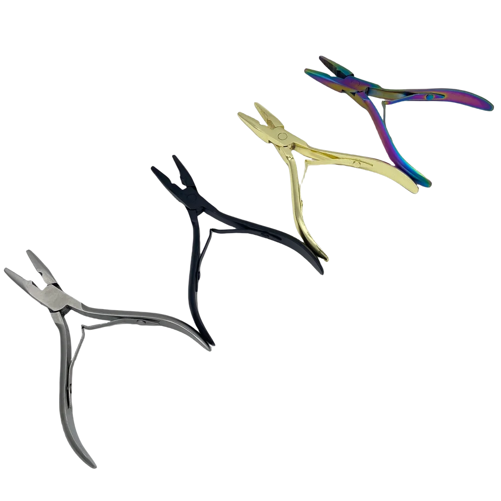 5 inch Stainless Steel Clamp Hair Extension Plier with hole Keratin Hair Extensions Ring Removal Tools 1 PC hair extension pliers