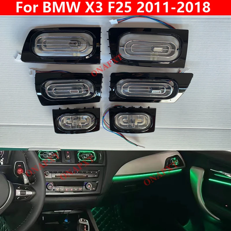

For BMW X3 F25 2011-2018 LED Car Air Vent Turbine Outlet Nozzle Luminous Ambient Light Atmosphere Neon Lamp