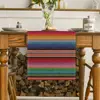 Mexican Colorful Stripes Serape Linen Table Runner Party Decorations Dia De Los Muertos Fiesta Kitchen Table Runner Party Decor 2