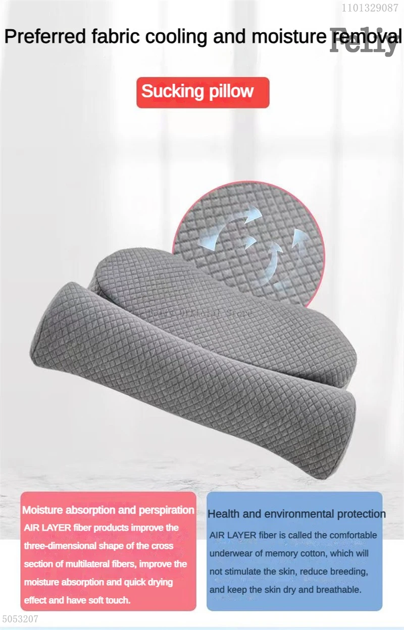 Description Picture 6 of itemMemory Foam Neck Pillow Sleeping Orthopedic Cervical Pillow Massage Neck Cushion Slow Rebound Pain Relief Sleep Cushion Bedding