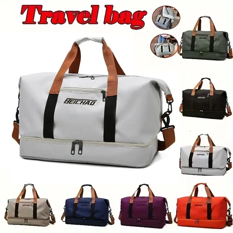 Borsa da viaggio per palestra, bagaglio a mano per brevi distanze, borse fitness portatili, borsa a tracolla, borsa a petto, borse a mano, borsone da weekend. - immagine 5