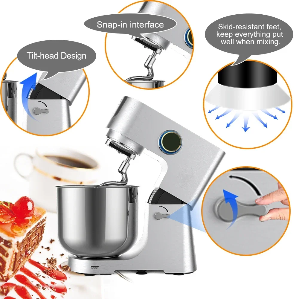 New 15 litre Metal Cast Large Capacity 2500w Powerful Stand Mixer for Baking Cake Dough Kneading