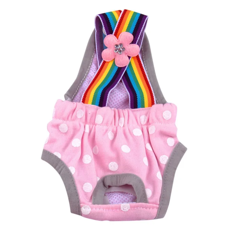 thumbnail image 1 of Pañal sanitario reutilizable para perros, bragas sanitarias para cachorros, ropa interior para perros con lunares y arcoíris, pañal para perras en celo, 1 of 5