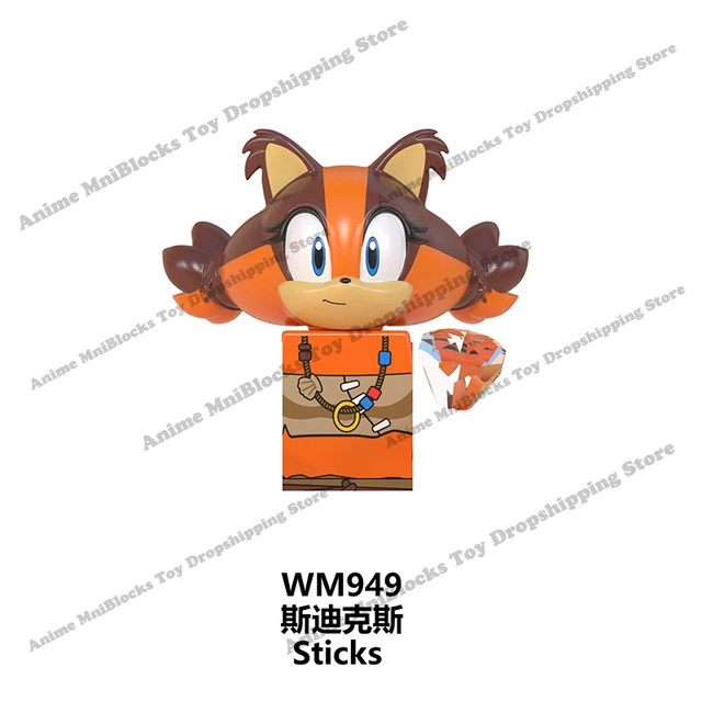 WM6086 WM6087 WM6088 LG1001 anime bricks Sonic Amy Rose Ray Storm Shadow building blocks mini action toy figures Children gifts Chocolate